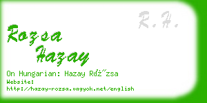 rozsa hazay business card